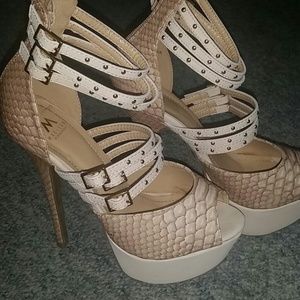 Tan stilettos by shoedazzle