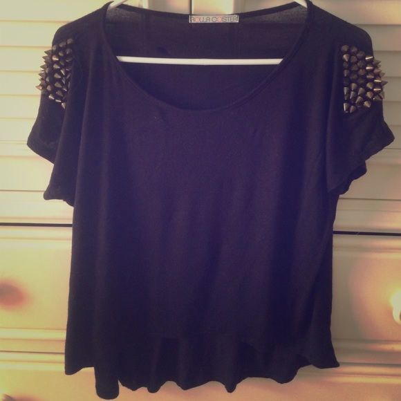Black top with studded shoulders