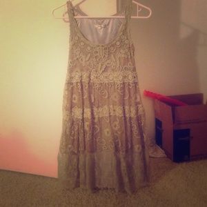 Grey lace dress !