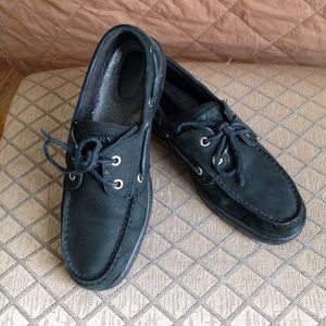 Black Suede Low Top Sperry Shoes
