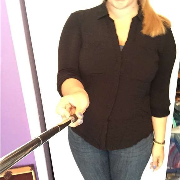 One Star Black Button Down