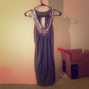 Grey sequin dress !