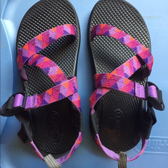 Chacos purple orange and pink. In great condition