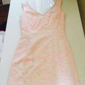 Lilly Pulitzer size 00 tweed dress pearl neckline