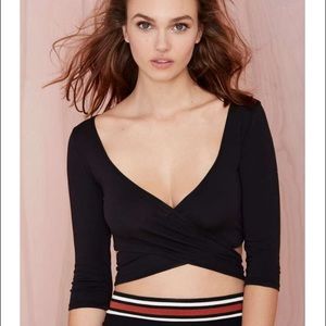 Nasty Gal Crossed Out Crop Top