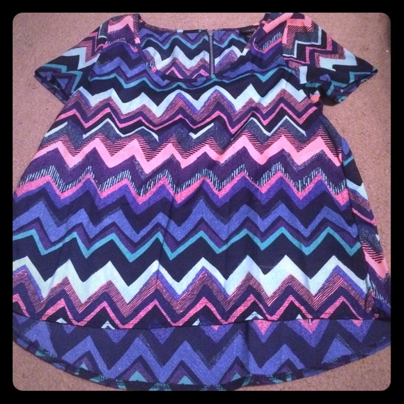 Multicolored Chevron Top