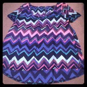 Multicolored Chevron Top