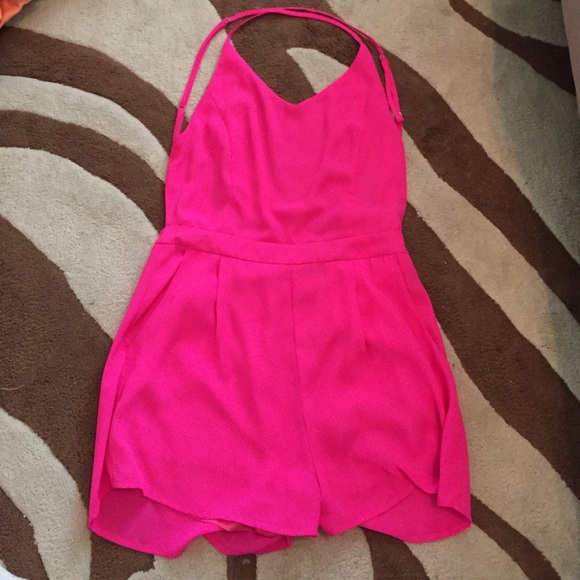 Necessary Clothing Dresses & Skirts - Open back hot pink romper