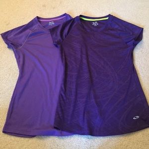 2 purple champion workout shirts