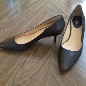 Cole Haan brown kitten pump