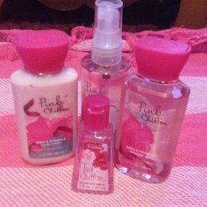 Pink chiffon bath and body works!