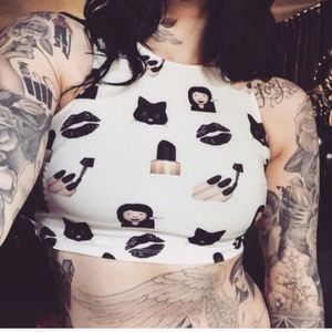 Goth emoji crop top