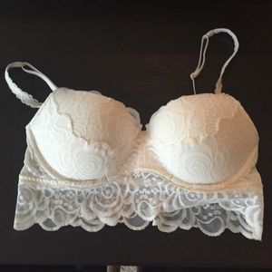Victora's Secret Pink white lace bralette