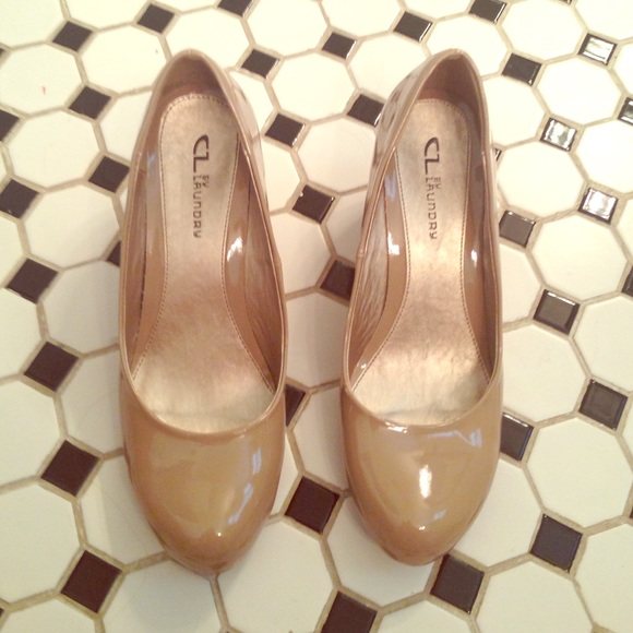 Nude Patent Leather Wedges