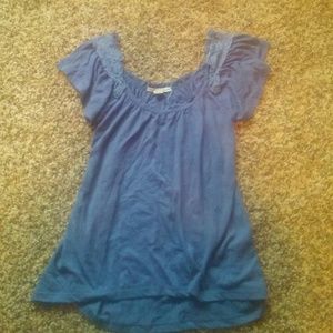 Blue top with lace detailing