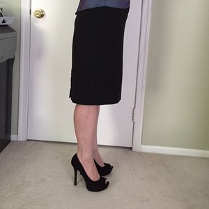 Express black pencil skirt with button detail