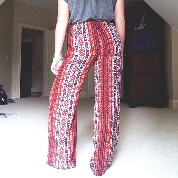 sold! [orange pattern palazzo pants] - Picture 2 of 2