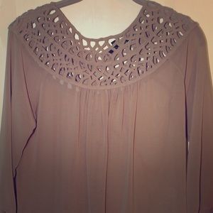 3/4 length Fall blouse with braided detailing