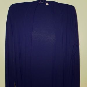 Navy cardigan with ruched pockets