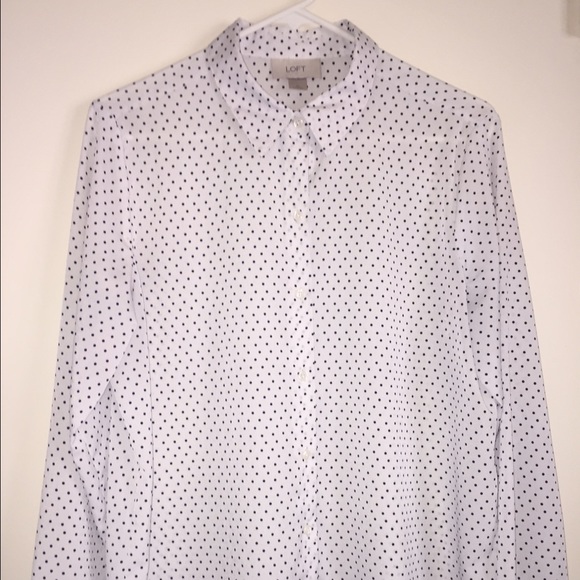 HP on SALE! White Button-Down w/Black Polka Dots