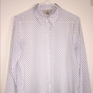 HP on SALE! White Button-Down w/Black Polka Dots