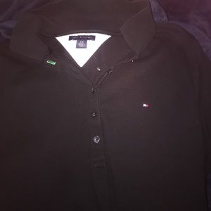 Black tommy hilfiger polo