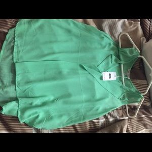 Pale green sheer top