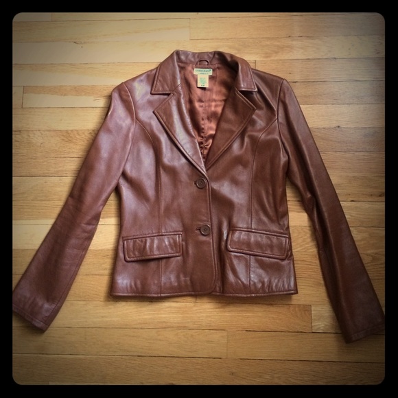 Guess Brown Leather Blazer/Jacket