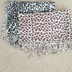 Brown and Black Cheetah Scarfs/Pashmina