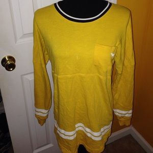 Yellow PINK long sleeve crew neck