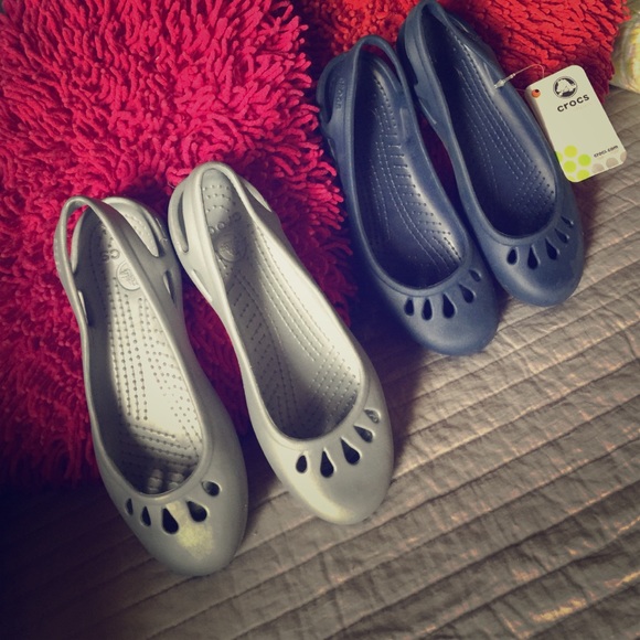 Crocs 2 Pairs! Gray and Navy. NEW!