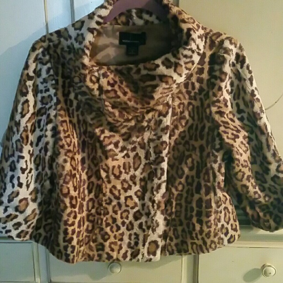 Leopard Print Faux Fur Jacket