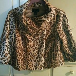 Leopard Print Faux Fur Jacket