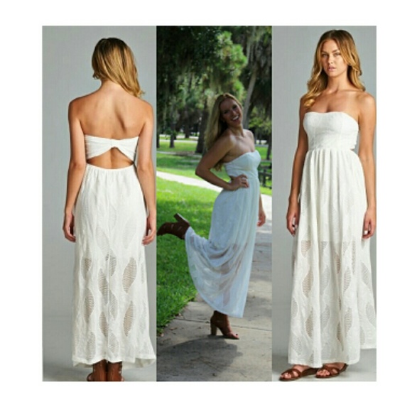 Sweetheart maxi dress in white