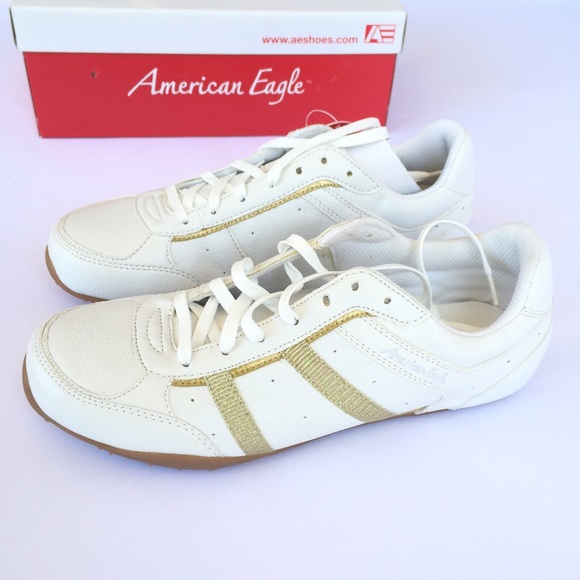 American eagle white/gold sneakers
