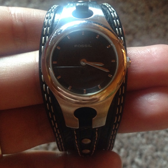 Black fossil watch