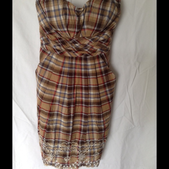 Chelsea & Violet plaid strapless dress - Picture 1 of 4