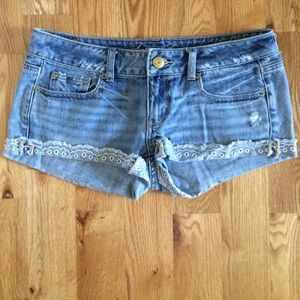 American Eagle eyelet denim shorts
