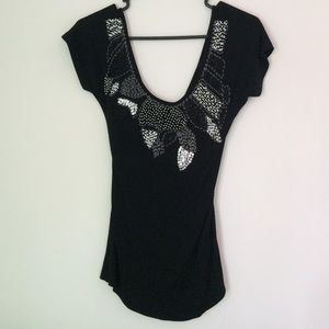 ❌❌SOLD❌❌BKE Boutique embellished top ❤️