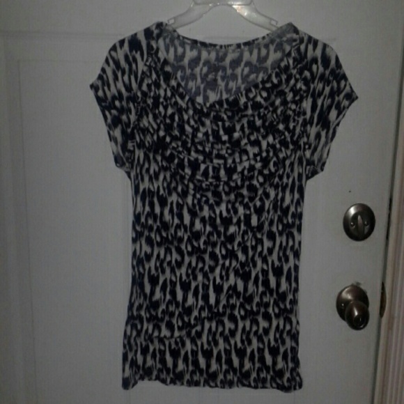 New York & Company Black Leopard Shirt/ Blouse