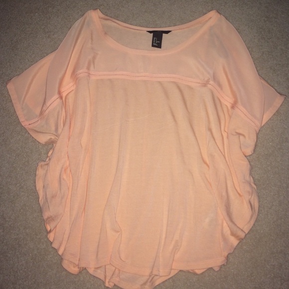 Peach colored drapey top