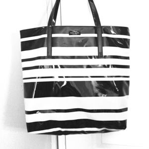 Kate Spade striped black and white tote