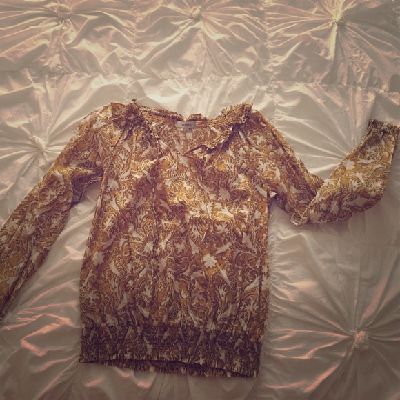 Mustard Yellow Long-Sleeve Cotton Top