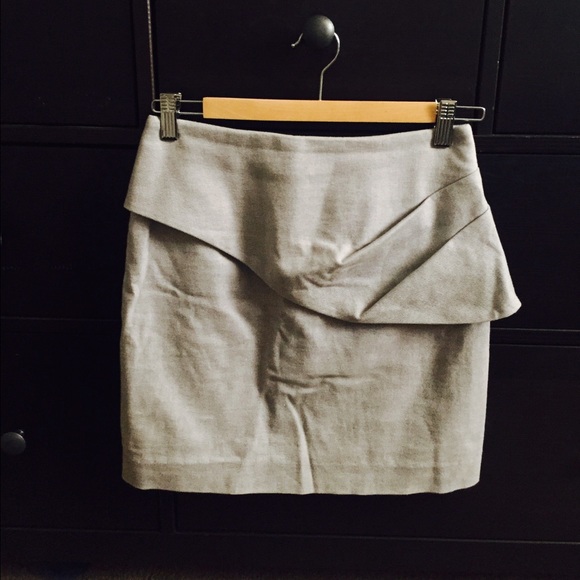 Black Halo Grey Asymmetrical Peplum skirt