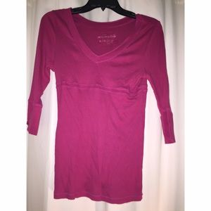 Pink shirt and Navy blue floral skirt