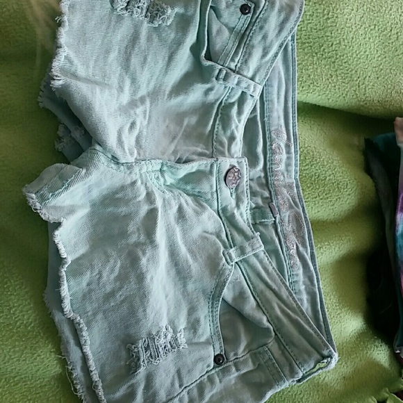Turquoise short shorts