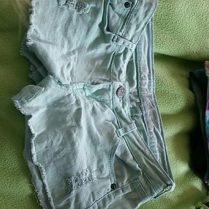 Turquoise short shorts