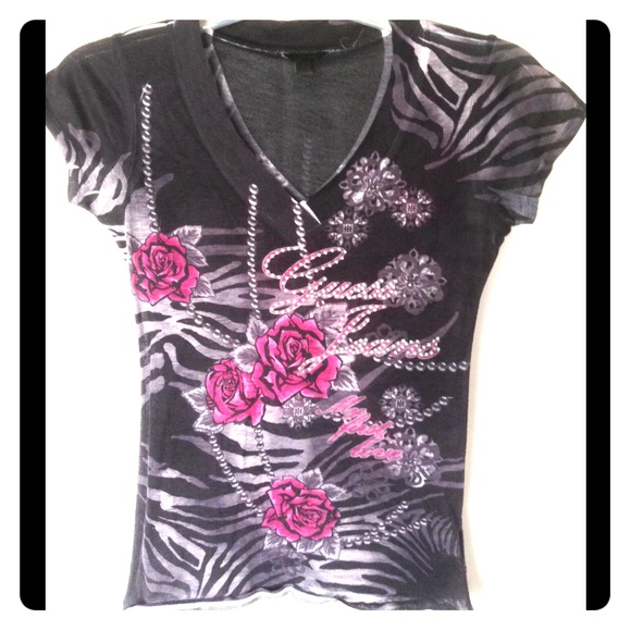 Guess top with rhinestones