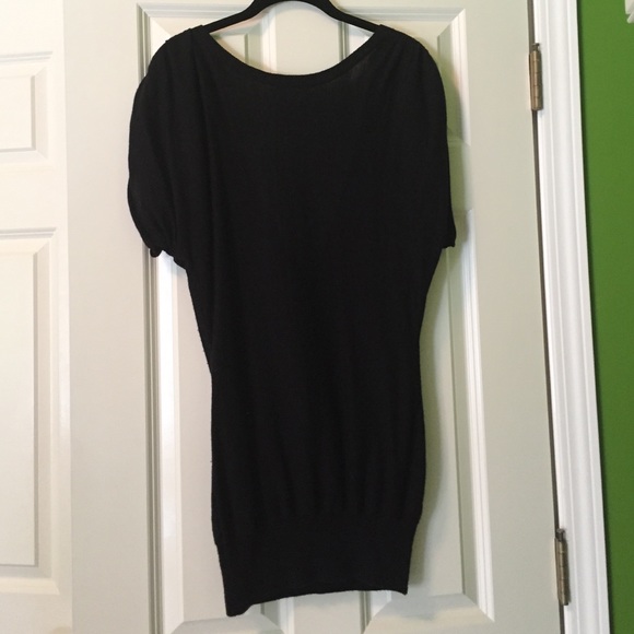 Sweaters - Black Cashmere Blend Sweater - Tunic Length