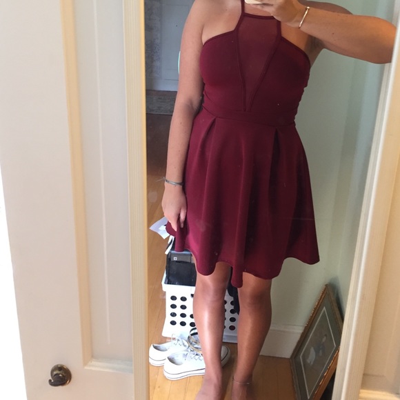 Charlotte Russe Wine Halter Dress - Picture 4 of 4